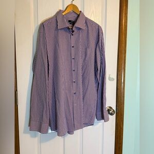 Seidensticker uno Blue & Red Check Print Button Up XXL (46/18)